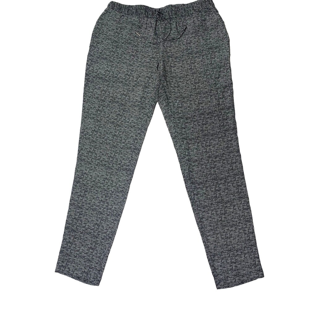 Joie Silk Drawstring Pants XS Black Checked NWT